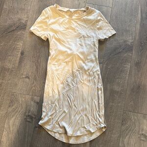 Cream Short Sleeve Sheath Mini Dress